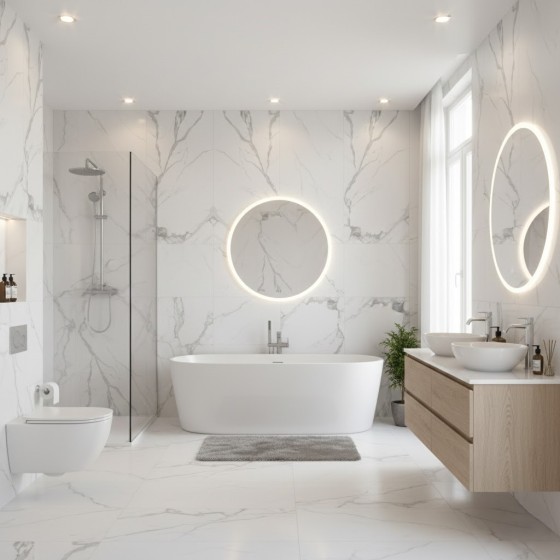 Luxe Imperial Statuario Gloss Porcelain Wall & Floor Tile 600x1200mm